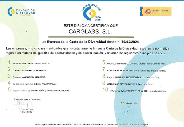 Carta Diversidad Carglass<sup>®</sup>