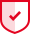 Escudo rojo con un check blanco en el centro, simbolizando seguridad o validación, asociado a trámites. - Carglass.